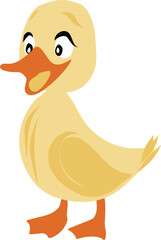 Yellow duck childish illustration.