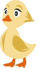 Yellow duck childish illustration.