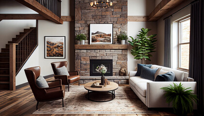 modern living room design, generative ai