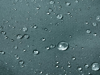 Gray waterproof and breathable fabric with drops