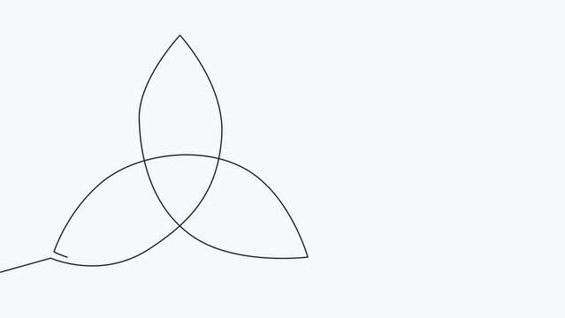 Celtic Trinity Knot, Celtic ornament, design element self drawing animation