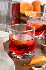 Classic negroni cocktail
