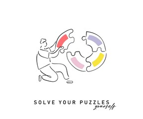 PUZZLE SOLVING BY A MAN