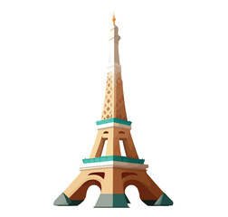 eiffel tower isolated on white