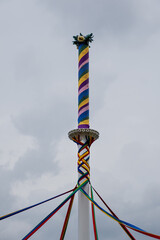Brightly Coloured Ribbons Of An English Maypole
