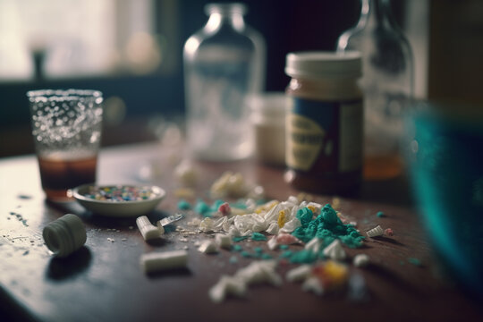 The Dark Side of Substance Abuse. Ai generated.