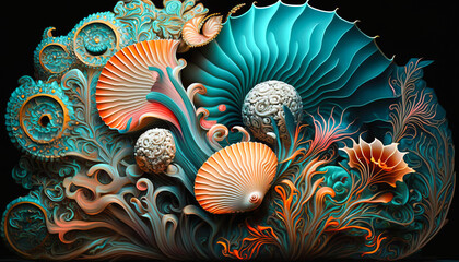 Herbal Bliss: A Flower Head Bouquet of Tranquil Scenery for Smelling the Blue Hues - ai generated