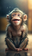 Cute Happy Monkey Illustration