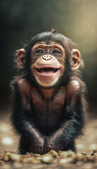 Cute Happy Monkey Illustration