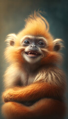 Obraz premium Cute Happy Monkey Illustration