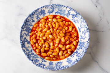 Traditional delicious Turkish food; dried bean. Turkish name; kuru fasulye yemegi