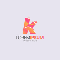 Initial K letter abstract gradient logo. Premium business logotype. Graphic alphabet symbol for corporate business identity.