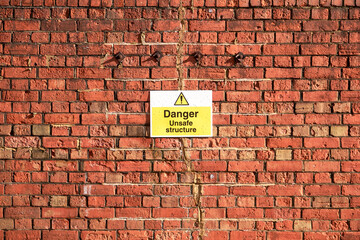 danger unsafe structure sign