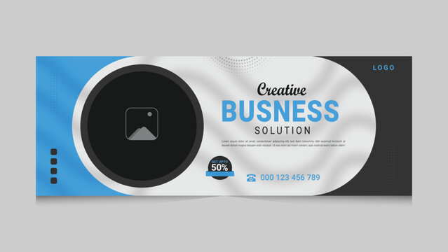 Corporate Banner Design Template, Professional business cover page timeline web ad banner template, Modern layout white background, Email signature