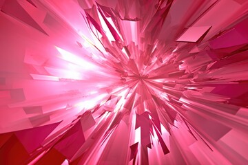 Pink glass explosion, abstract background. Generative ai. 