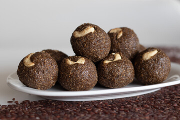 Poongar rice laddu. A healthy snack or ladoo made of poongar rice, jaggery and freshly grated...