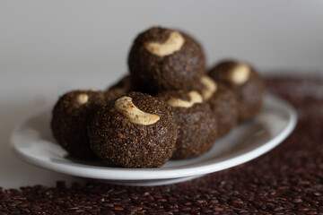 Poongar rice laddu. A healthy snack or ladoo made of poongar rice, jaggery and freshly grated coconut. A recipe with no ghee, no oil and no sugar