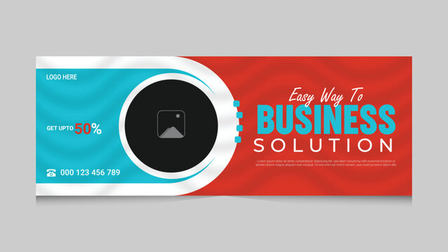 Corporate Banner Design Template, Professional business cover page timeline web ad banner template, Modern layout white background, Email signature