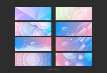 Foto op Canvas full color and soft banner set, blue and pink gradations, modern design eps 10 © mukhamad