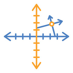 Graph Blue & Orange Line Icon