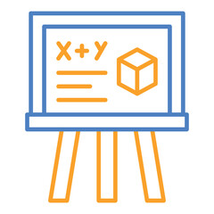 Blackboard Blue & Orange Line Icon