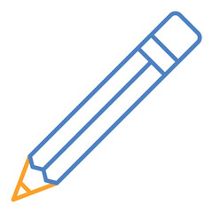 Pencil Blue & Orange Line Icon