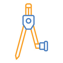 Compass Blue & Orange Line Icon