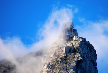 Bergstation vom Tafelberg  in den Wolken