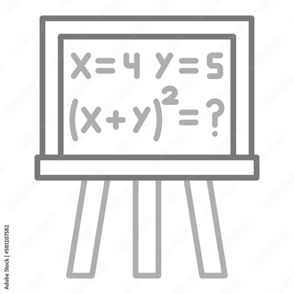 Wall mural Algebra Greyscale Line Icon