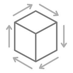 Cube Greyscale Line Icon