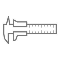 Vernier Caliper Greyscale Line Icon
