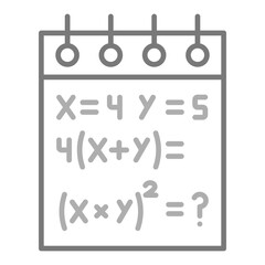 Notepad Greyscale Line Icon