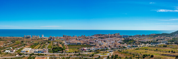 Fototapeta na wymiar Panoramic View of Oropesa del Mar from the Mountains