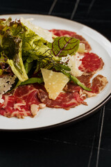 beef carpaccio with cheese