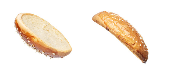 Delicious burger buns, isolated on white background