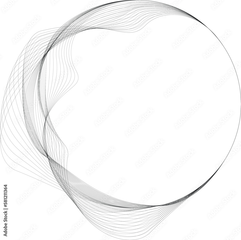 Wall mural lines in circle form . spiral vector illustration .technology round. wave logo . design element . ab
