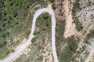 overhead photo of an old road in the south of Granada