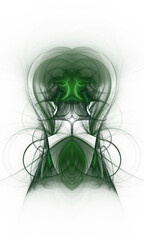 Abstract illustration with wavy translucent geometric pattern.