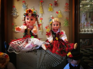 Window display in a souvenir shop in Warsaw, Poland