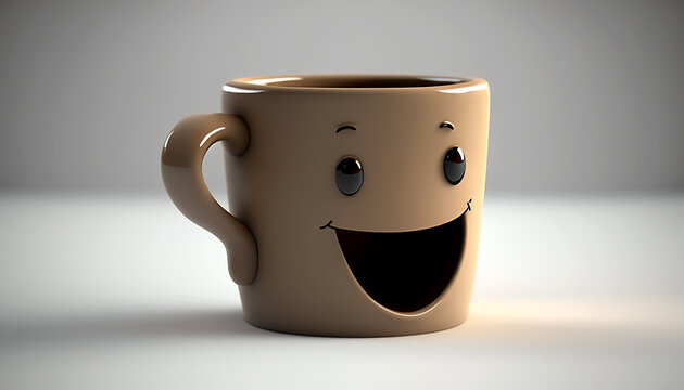 Happy Coffee Cup Generative AI