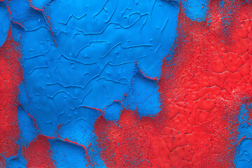 blue and red cracked background, generative ai
