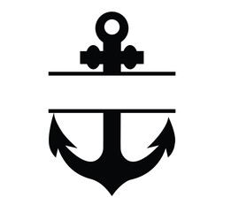 anchor svg, anchor split monogram name frame svg png, cruise split name frame svg, cruise ship svg, marine svg png, family cruise anchor svg © Sofiamastery