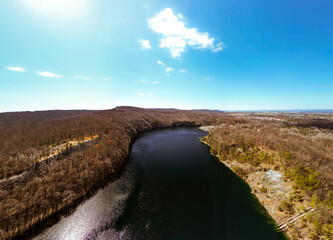 Obraz premium Drone photo of iron ore quarry.