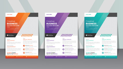 unique business flyer vector template design. colorful flyer abstract geometric shape marketing poster design