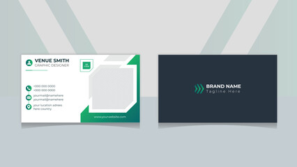 green color Clean Corporate Business Card Layout unique design