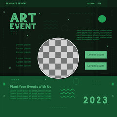 Art event social media post template design. Great for promoting and announcing your best events