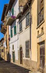 Cortona, Italy. Facades of old buildings