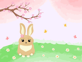 Cute Bunny. Vector illustration