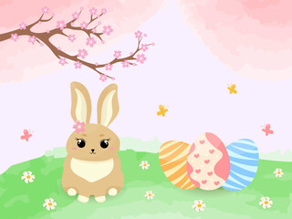 Easter rabbit, easter Bunny. Vector illustration.