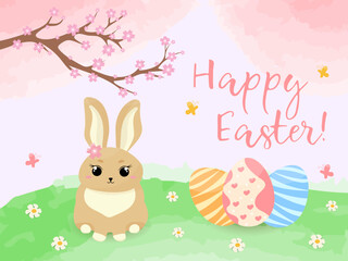 Easter rabbit, easter Bunny. Vector illustration.